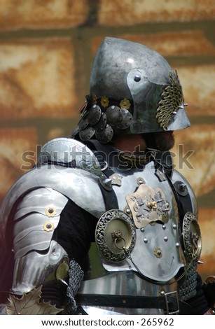 Profile of an old-fashioned knight.