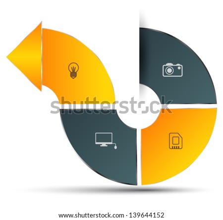 Arrow four step can use for business concepts brochure business Arrow four step can use for business concepts brochure business
