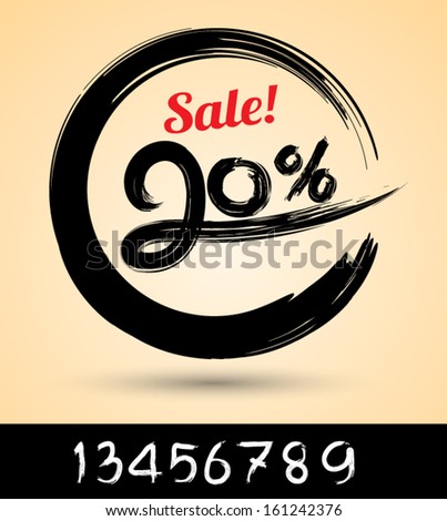 Sale ink drawn with numbers / can use for promotion.