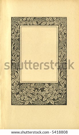 Vintage Book Page With A Frame Of Elder Berries