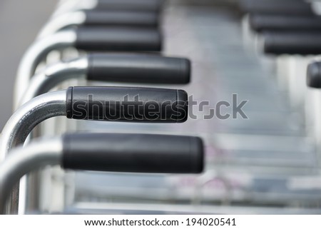 closeup of grocery carts