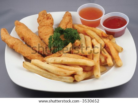 chicken with fries