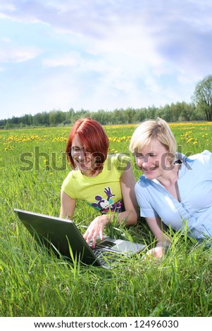 stock photo happy girls outdoors