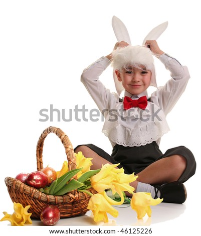 Cute   Pictures on Cute Little Boy In A Rabbit Costume On White Stock Photo 46125226