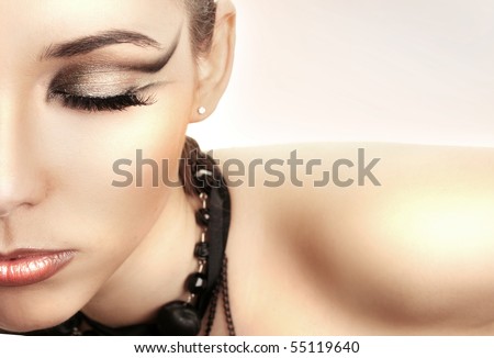 stock photo beautiful young woman with bright makeup