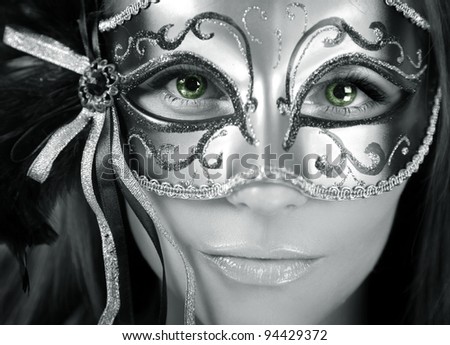beautiful mysterious woman with green eyes