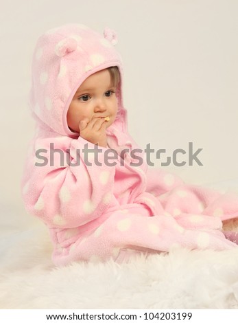 cute little girl on soft background