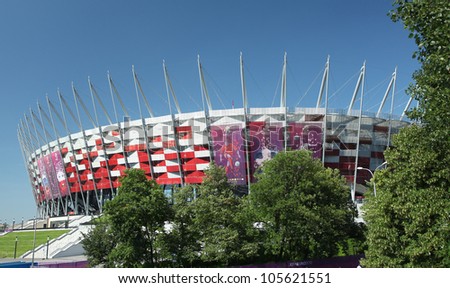WARSAW, POLAND - JUNE 16: Warsaw National Stadium in Warsaw, Poland on June 16, 2012. The National Stadium will host the UEFA Euro 2012.