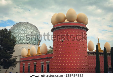 FIGUERES, SPAIN - MAY 10: Dali Museum in Figueres, Spain on May 10, 2013. Museum was opened on September 28, 1974 and houses largest collection of works by Salvador Dali.
