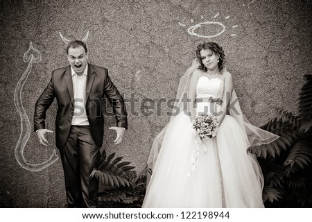 Funny Groom and Bride
