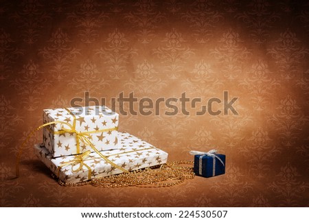 Christmas. New Year. Holiday boxes with gifts