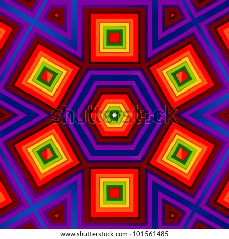 Kaleidoscope Abstract background color rectangles forming star