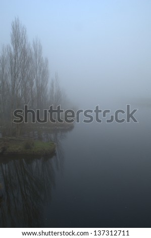 River in the fog, West of France