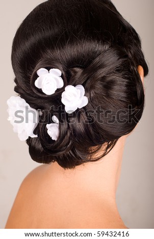 beauty wedding hairstyle rear view