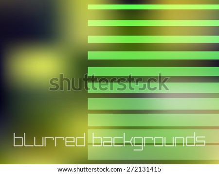Blurred background.\
Solid color composition with small design elements in shades of green.