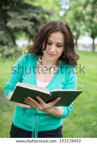 beautiful girl reads book, summer, book, nature, school