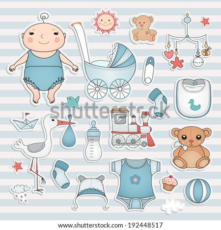 Baby boy shower Cute paper labels Baby boy shower Cute paper labels
