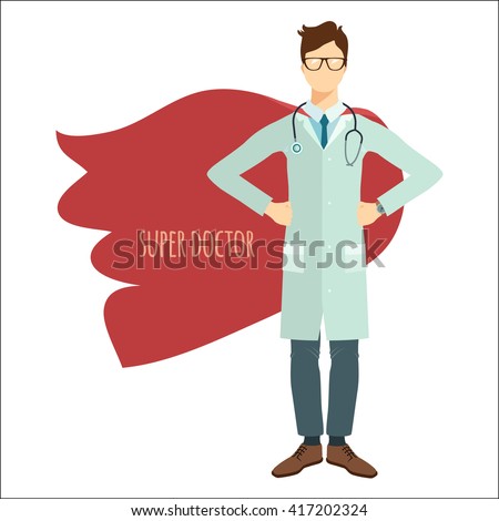Super Doctor. Professional in flat style.