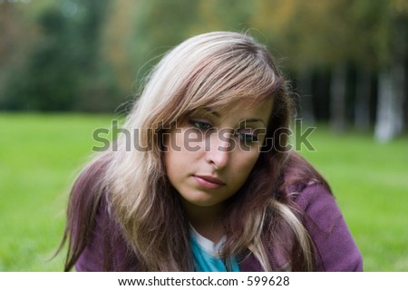 portrait of young pensive girl