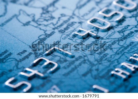 credit card detailed, shallow DOF, focus on digit 4