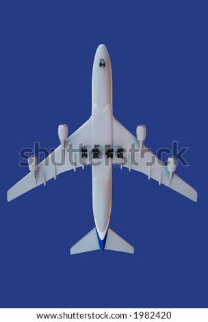 generic aircraft model,  isolated on blue