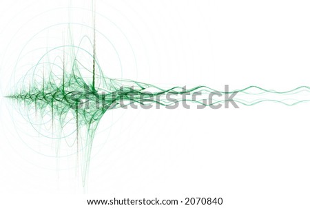 abstract green energy wave on white background