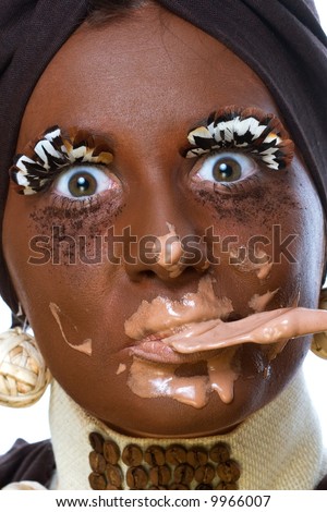 fat man eating ice cream. eye makeup ideas for blue