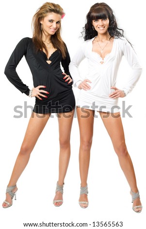 stock photo two sexy girls isolated over white background