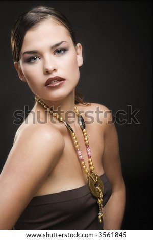 Gorgeous girl with handmade necklace