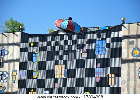 VIENNA, AUSTRIA - APRIL 11: The District heating plant in Vienna on April 11, 2008. Designed by the famous Austrian artist and architect Friedensreich Hundertwasser. It was inaugurated in 1992.