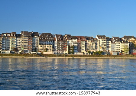 River Houses on the Rhine in Basel, Switzerland