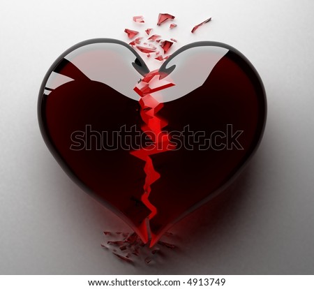 stock photo The broken heart 3d