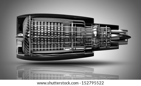 Jet engine inside High resolution 3D image Jet engine inside High resolution 3D image