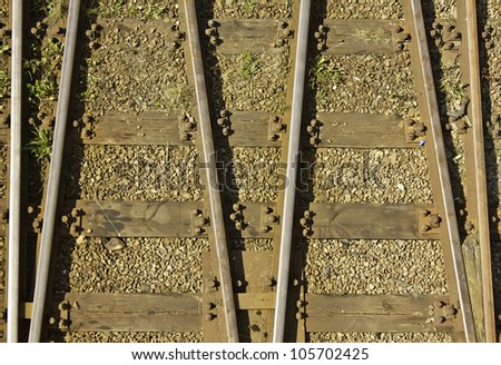 Railroad tracks/On track/from above