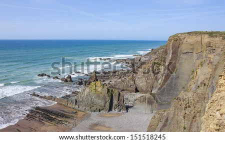 Beautiful coast with steep cliffs. Taken in Cornwall, England/Rocky coast/Dramatic Landscape