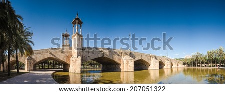 Ancient bridge in Valencia, Spain.