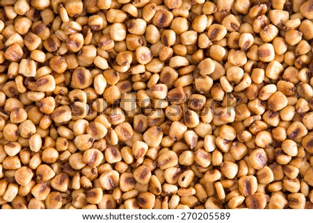 High Angle Full Frame View of Toasted Salted Corn Nuts Snack Ideal for Backgrounds