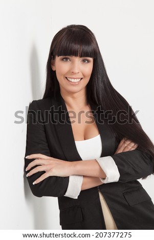 Businesswoman poses for a CV photo