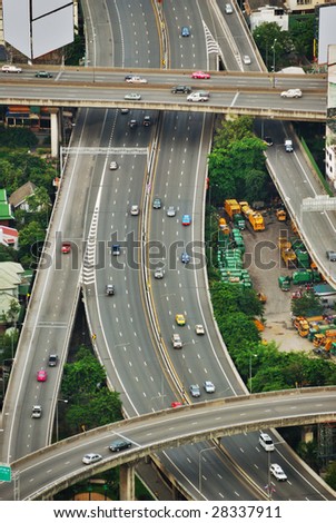 City Complex Traffic From Above