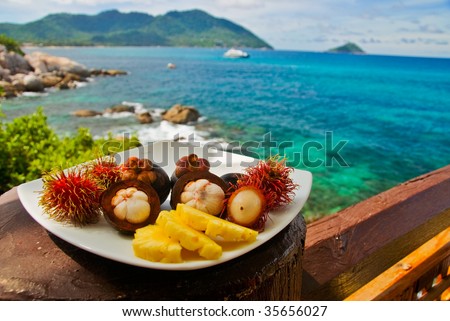 Plateful of Exotic Fruits at Seaview Restaurant