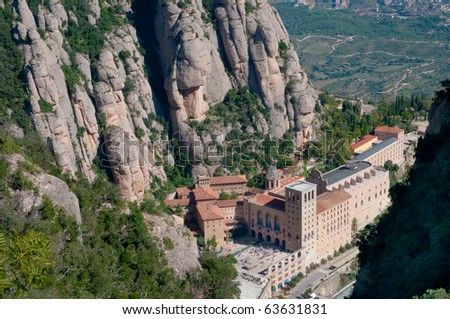 Montserrat monastery , Catalonia, Spain - view from above