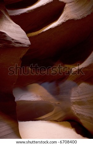 Inside the Antelope slot canyon near Page, Arizona in United States. A must see. Considered sacred by Navajo. Check out the ghosts.