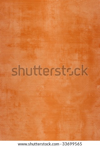 Dark and light brown or orange painted or plaster wall, damaged, grunge, dirty