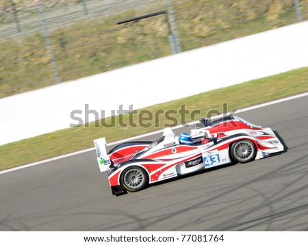 SPA-FRANCORCHAMPS, BELGIUM - MAY 7: British racing driver Barry Gates in the RLR MSPORT MG Lola EX265-Judd LMP2 car at circuit Spa-Francorchamps on May 7, 2011 in Francorchamps, Belgium.