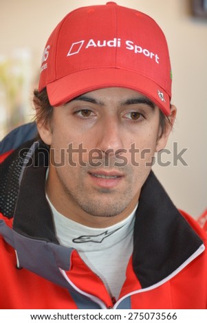 SPA-FRANCORCHAMPS, BELGIUM - MAY 1: Brazilian race car driver Lucas di Grassi (Audi) during round 2 of the FIA World Endurance Championship on May 1, 2015 in Spa-Francorchamps, Belgium.