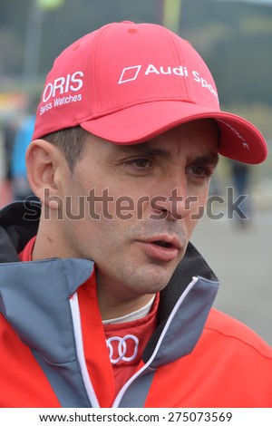 SPA-FRANCORCHAMPS, BELGIUM - MAY 1: French race car driver Benoit Treluyer (Audi) during round 2 of the FIA World Endurance Championship on May 1, 2015 in Spa-Francorchamps, Belgium.