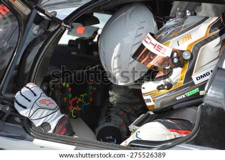 SPA-FRANCORCHAMPS, BELGIUM - APRIL 29: British race car driver Nick Tandy sitting in the Porsche during round 2 of the FIA World Endurance Championship on April 29, 2015 in Spa-Francorchamps, Belgium.