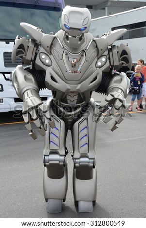 NURBURG, GERMANY - AUGUST 29: Titan the Robot performing during round 4 of the FIA WEC on August 29, 2015 at Nurburg, Germany.