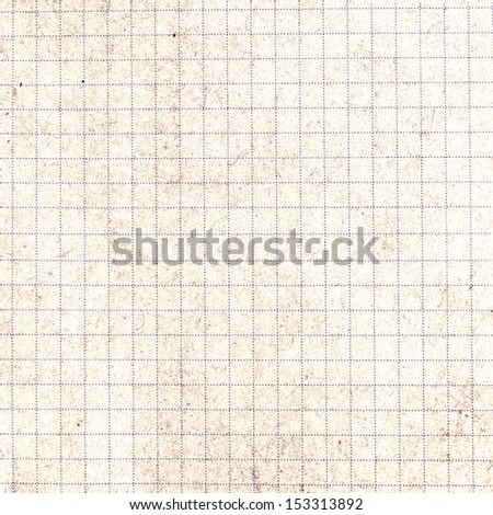 Old vintage discolored dirty graph Recycled paper with natural fiber parts. Lined recycled paper background.
