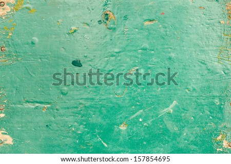 Abstract  sea water textured background in old grunge  style. Green  color oil paints background.